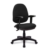 Nautilus Designs Java 100 Medium Back Single Lever Fabric Operator Office Chair With Height Adjustable Arms Black - BCF/I300/BK/ADT DD